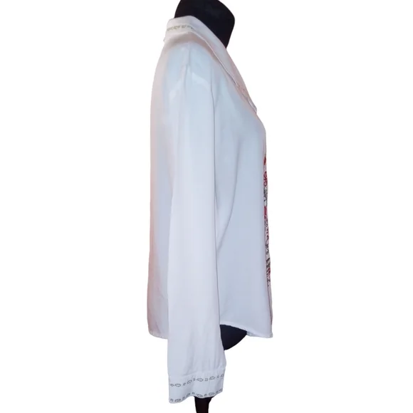 Embroidered Button Front Blouse - Picture 8 of 10